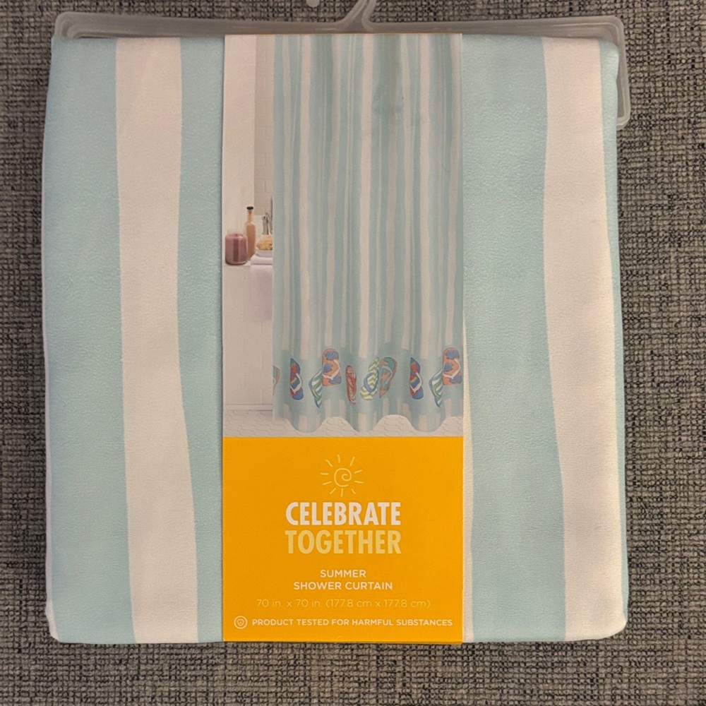 Celebrate Together Blue Shower Curtain